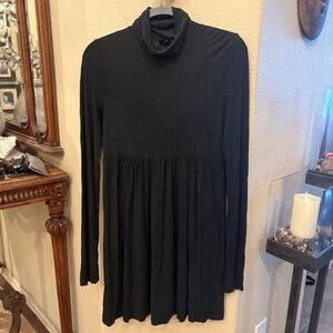 THEORY Women Dark Gray Long Sleeve Turtleneck Mini Dress Size Large